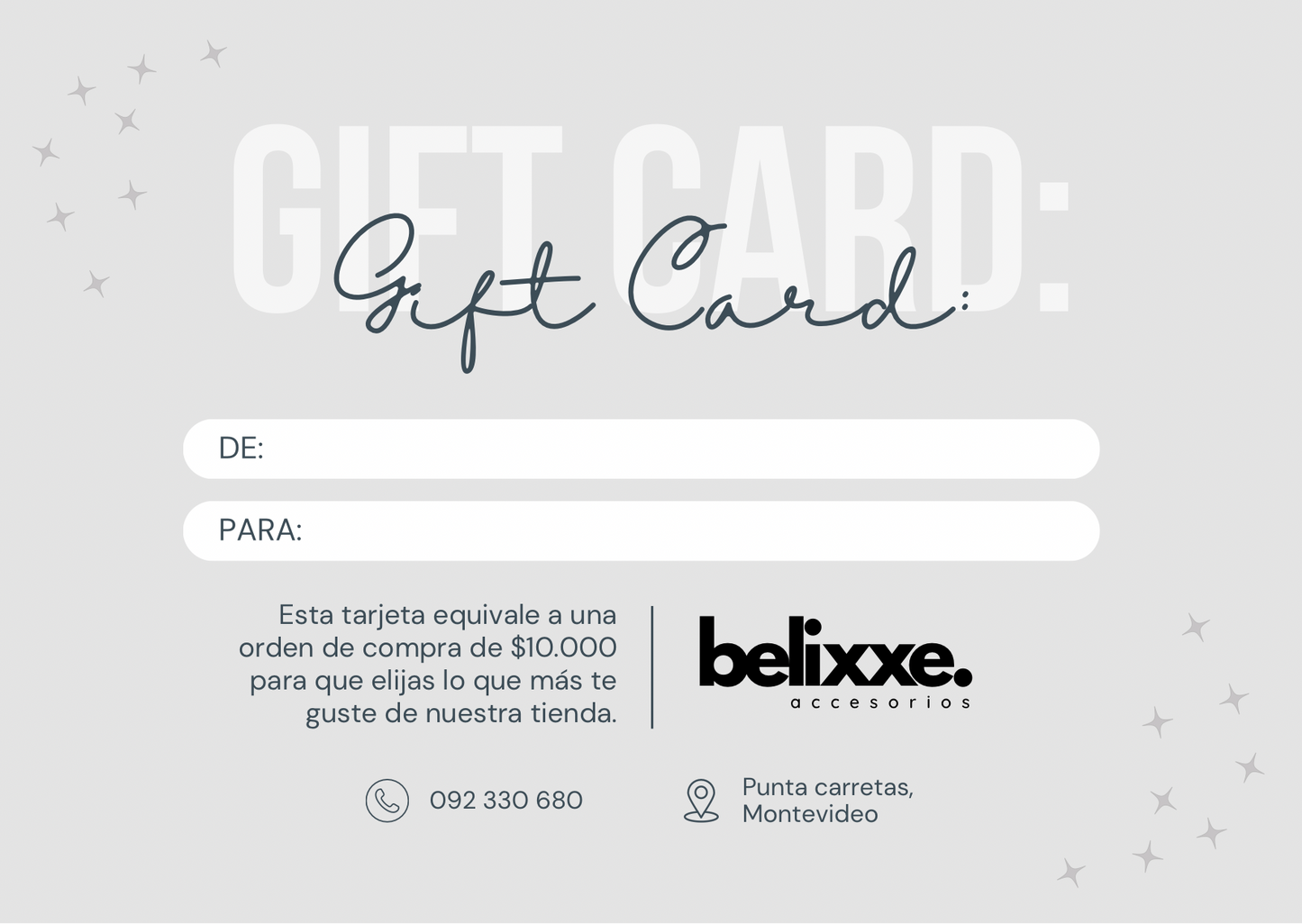Gift card $10.000