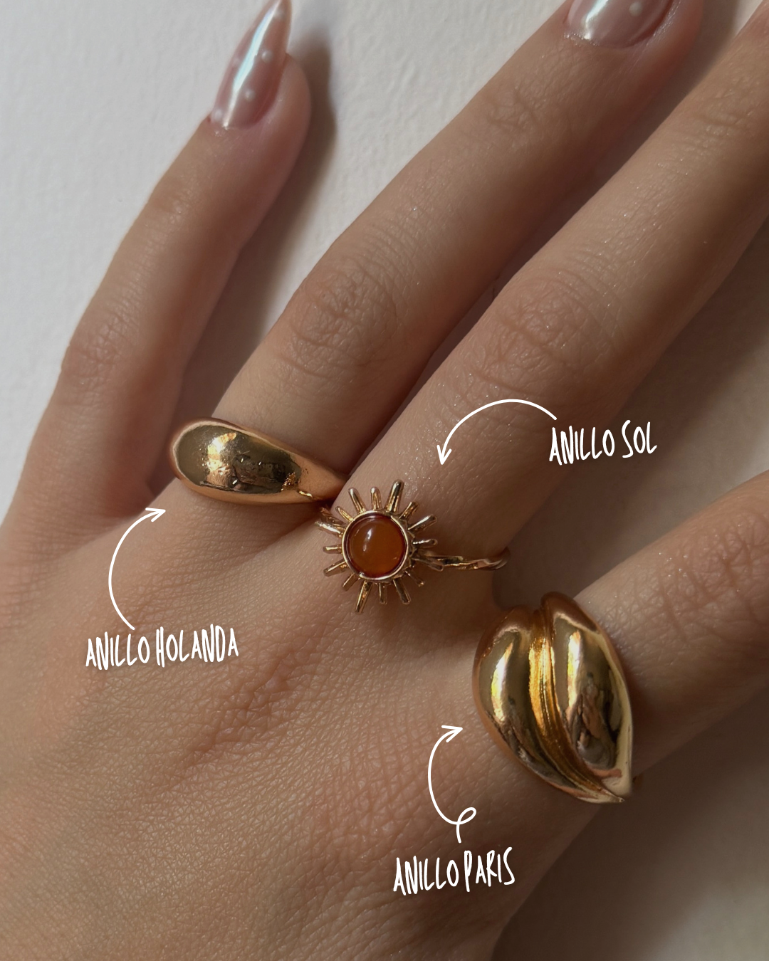 Anillos dorados - Sol / Holanda / Paris