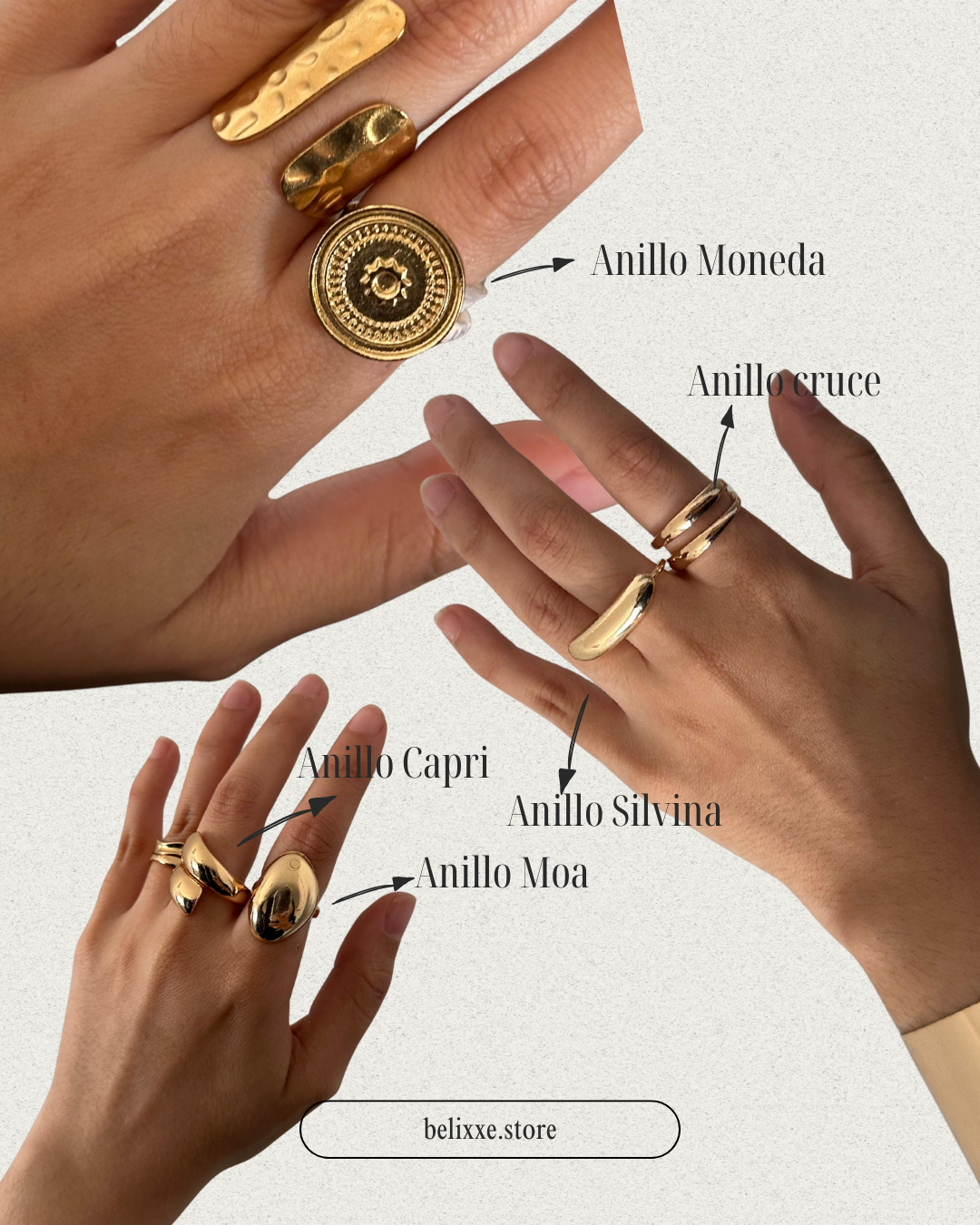 Anillos acero | dorados